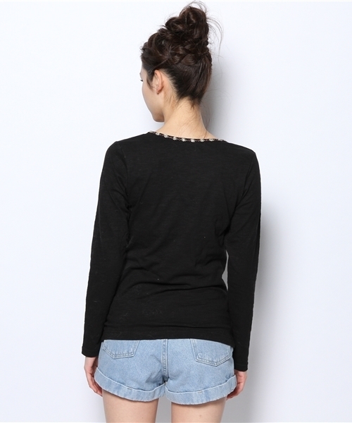 coen(コーエン)の「ビジューカットソー(Tシャツ/カットソー・レディース・ブラック/オフホワイト・MEDIUM/LARGE)」の4枚目の写真