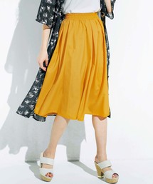 麻調合繊鮮やかフレアースカート