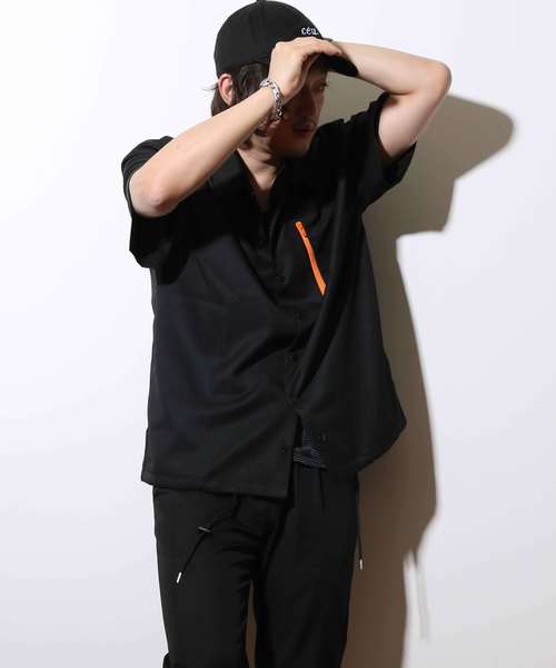 YARD PLUS(ヤードプリュス)の「【MB LABO×YARD PLUS】 ジップシャツジャケット(シャツ/ブラウス・メンズ・ブラック・LARGE/MEDIUM)」の5枚目の写真