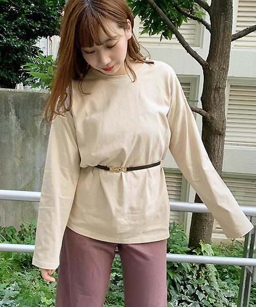 apres jour（アプレジュール）の「ベーシックロングＴシャツ【ZOZOTOWN限定アイテム】（Tシャツ/カットソー・レディース・ダークブラウン/オフホワイト/モカ/ライトベージュ・フリー）」の16枚目の写真