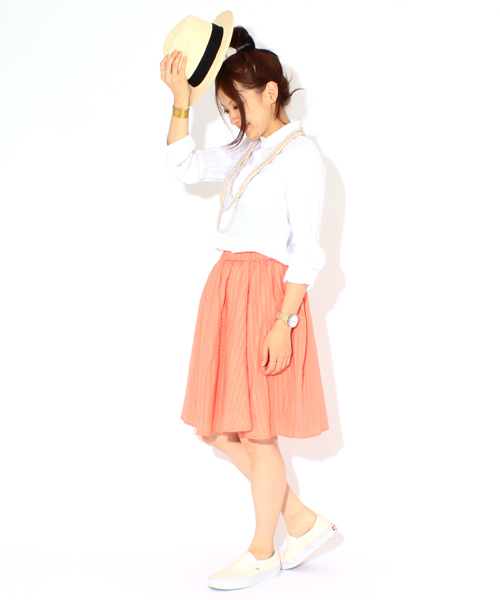 BEAMS BOY（ビームスボーイ）の「○BEAMS BOY / ドビー サーキュラー ミディアム スカート **（スカート・レディース・レッド系その他/サックスブルー・ONE SIZE）」の11枚目の写真