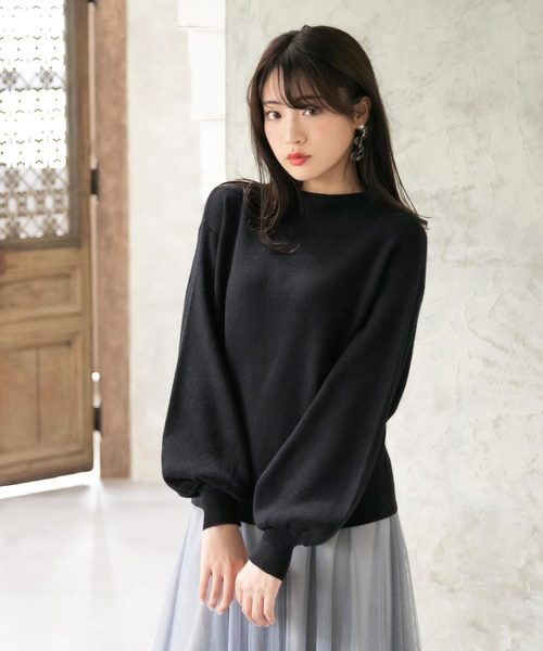 Newlyme（ニューリーミー）の「ボトルネックリブニットトップス（ニット/セーター・レディース・ベージュ/オフホワイト/グレー/ボルドー/ブラック・MEDIUM/LARGE）」の3枚目の写真