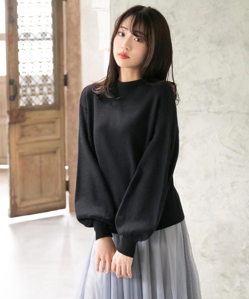 Newlyme（ニューリーミー）の「ボトルネックリブニットトップス（ニット/セーター・レディース・ベージュ/オフホワイト/グレー/ボルドー/ブラック・MEDIUM/LARGE）」の10枚目の写真