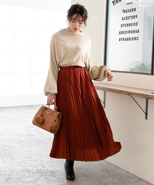 Newlyme（ニューリーミー）の「ボトルネックリブニットトップス（ニット/セーター・レディース・ベージュ/オフホワイト/グレー/ボルドー/ブラック・MEDIUM/LARGE）」の14枚目の写真