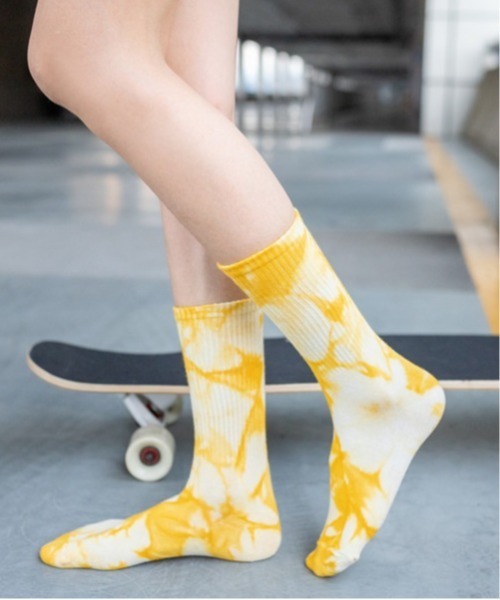 Fun & Daily（ファンアンドデイリー）の「F&D : タイダイソックス（ソックス/靴下・メンズ・ネイビー/グレー/グリーン/ワインレッド/イエロー/ライトグリーン・FREE）」の5枚目の写真