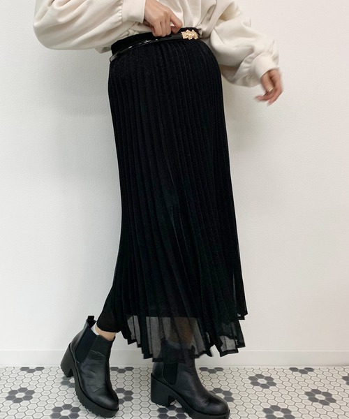 apres jour（アプレジュール）の「プリーツラメクロススカート【ZOZOTOWN限定アイテム】（スカート・レディース・ブラック/ピンクベージュ・フリー）」の10枚目の写真