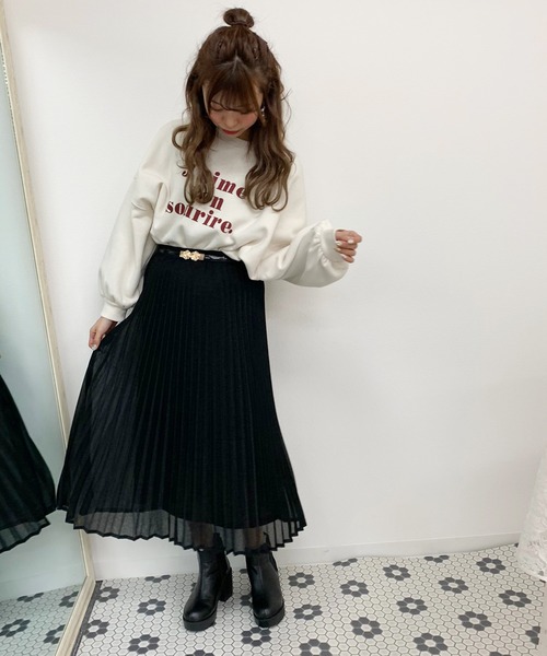 apres jour（アプレジュール）の「プリーツラメクロススカート【ZOZOTOWN限定アイテム】（スカート・レディース・ブラック/ピンクベージュ・フリー）」の12枚目の写真