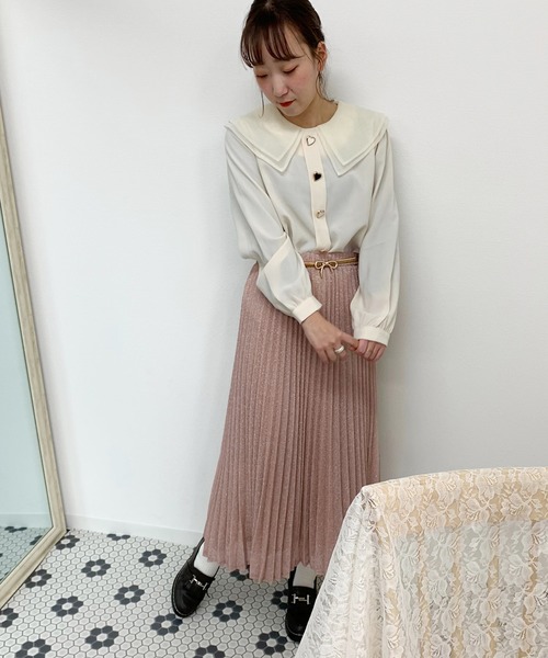 apres jour（アプレジュール）の「プリーツラメクロススカート【ZOZOTOWN限定アイテム】（スカート・レディース・ブラック/ピンクベージュ・フリー）」の8枚目の写真