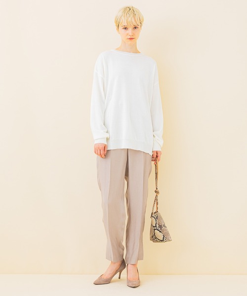 STUDIOUS(ステュディオス)の「【STUDIOUS】クルーネックハイゲージニット(ニット/セーター・レディース・ブラック/サックスブルー/ホワイト/イエロー・FREE)」の21枚目の写真