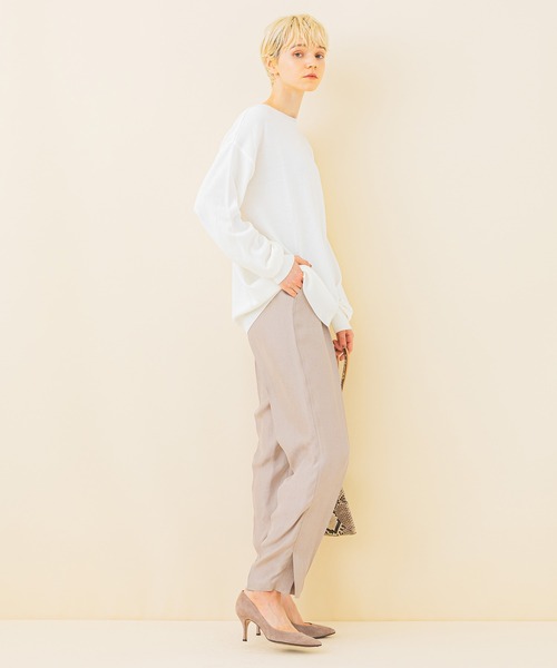 STUDIOUS(ステュディオス)の「【STUDIOUS】クルーネックハイゲージニット(ニット/セーター・レディース・ブラック/サックスブルー/ホワイト/イエロー・FREE)」の22枚目の写真