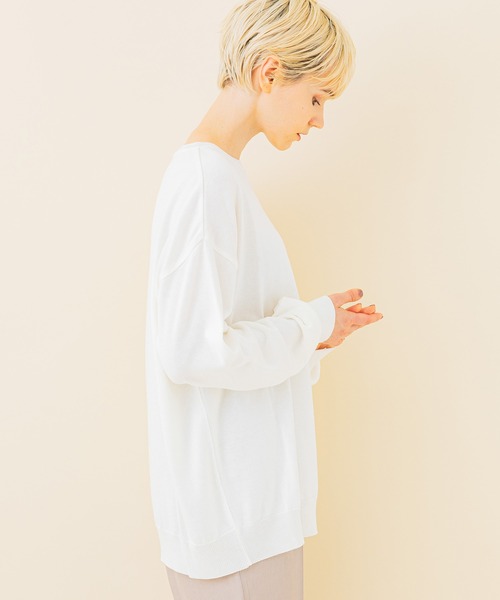 STUDIOUS(ステュディオス)の「【STUDIOUS】クルーネックハイゲージニット(ニット/セーター・レディース・ブラック/サックスブルー/ホワイト/イエロー・FREE)」の7枚目の写真