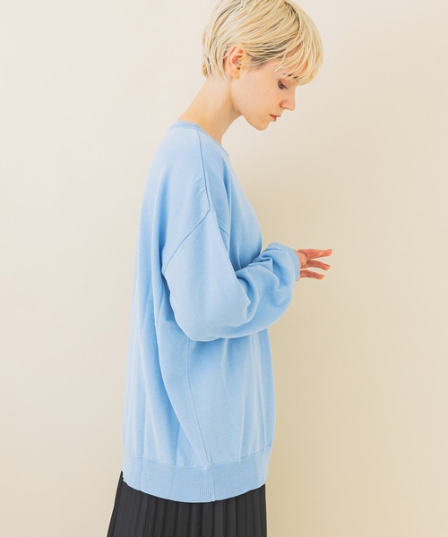 STUDIOUS(ステュディオス)の「【STUDIOUS】クルーネックハイゲージニット(ニット/セーター・レディース・ブラック/サックスブルー/ホワイト/イエロー・FREE)」の12枚目の写真