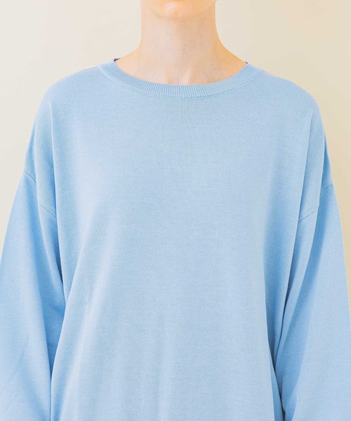 STUDIOUS(ステュディオス)の「【STUDIOUS】クルーネックハイゲージニット(ニット/セーター・レディース・ブラック/サックスブルー/ホワイト/イエロー・FREE)」の14枚目の写真