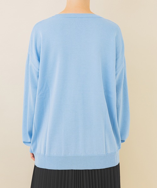 STUDIOUS(ステュディオス)の「【STUDIOUS】クルーネックハイゲージニット(ニット/セーター・レディース・ブラック/サックスブルー/ホワイト/イエロー・FREE)」の16枚目の写真