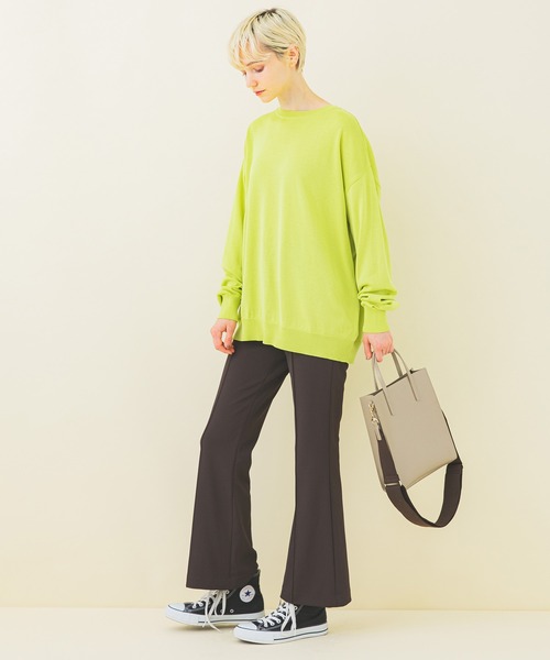 STUDIOUS(ステュディオス)の「【STUDIOUS】クルーネックハイゲージニット(ニット/セーター・レディース・ブラック/サックスブルー/ホワイト/イエロー・FREE)」の20枚目の写真