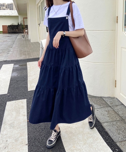 ABITOKYO（アビトーキョー）の「サロペット風ティアードワンピース