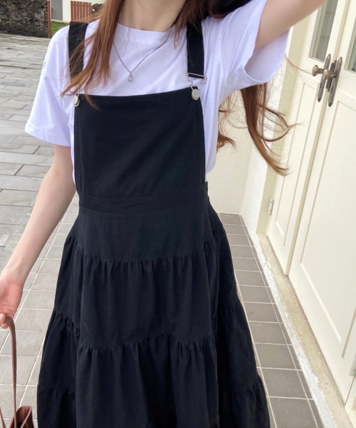 ABITOKYO（アビトーキョー）の「サロペット風ティアードワンピース