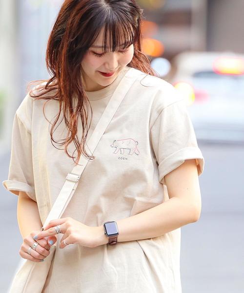 coen（コーエン）の「【女性にもオススメ】コーエンベアプリントTシャツ（Tシャツ/カットソー・メンズ・ホワイト/ベージュ/ライム/ブラック/ネイビー・LARGE/X-LARGE/MEDIUM/SMALL）」の3枚目の写真