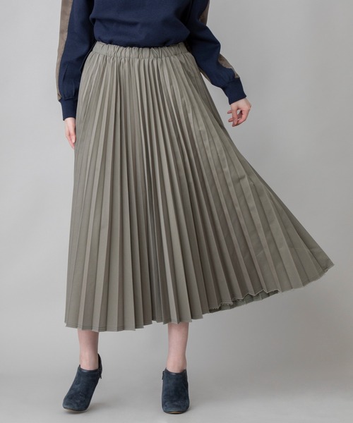 Munich（ミューニック）の「TCデニム&ツイルプリーツスカート（スカート・レディース・ベージュ/カーキ/ブルー・S）」の14枚目の写真