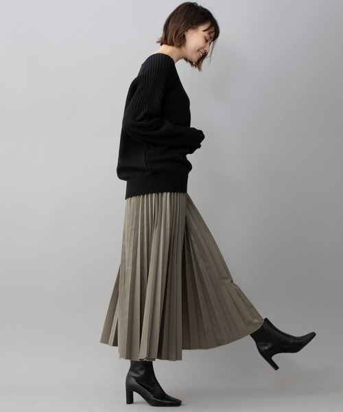 Munich（ミューニック）の「TCデニム&ツイルプリーツスカート（スカート・レディース・ベージュ/カーキ/ブルー・S）」の19枚目の写真