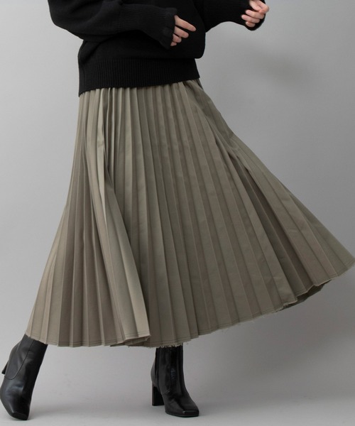 Munich（ミューニック）の「TCデニム&ツイルプリーツスカート（スカート・レディース・ベージュ/カーキ/ブルー・S）」の17枚目の写真