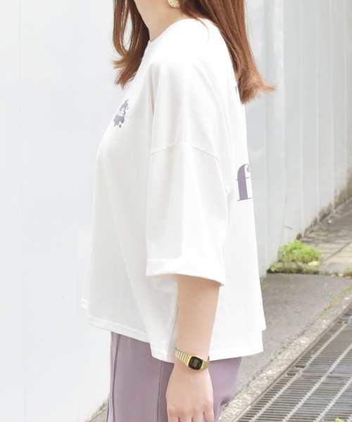 PairPair（ペアペア）の「アソートロールスリーブTシャツ（Tシャツ/カットソー・レディース・ホワイト/オフホワイト/スミクロ/ライトホワイト/アイボリー/ライトブルー・FREE）」の10枚目の写真