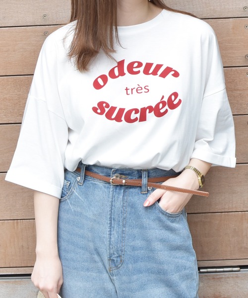 PairPair（ペアペア）の「アソートロールスリーブTシャツ（Tシャツ/カットソー・レディース・ホワイト/オフホワイト/スミクロ/ライトホワイト/アイボリー/ライトブルー・FREE）」の19枚目の写真