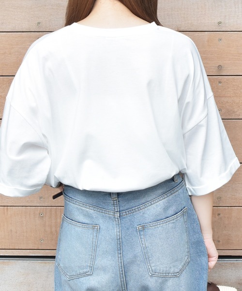 PairPair（ペアペア）の「アソートロールスリーブTシャツ（Tシャツ/カットソー・レディース・ホワイト/オフホワイト/スミクロ/ライトホワイト/アイボリー/ライトブルー・FREE）」の21枚目の写真