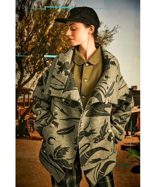 AlexanderLeeChang（アレキサンダーリーチャン）の「AlexanderLeeChang/アレキサンダーリーチャン SAKASAMA P COAT 20（ピーコート・メンズ・グレー/ブラック×レッド/ブラック×ブルー・2/4/3）」の3枚目の写真