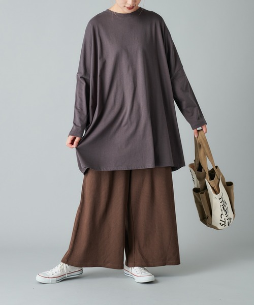 PUAL CE CIN（ピュアルセシン）の「ビッグプルオーバー（Tシャツ/カットソー・レディース・チャコールグレー/モカ/ライトベージュ・FREE）」の15枚目の写真