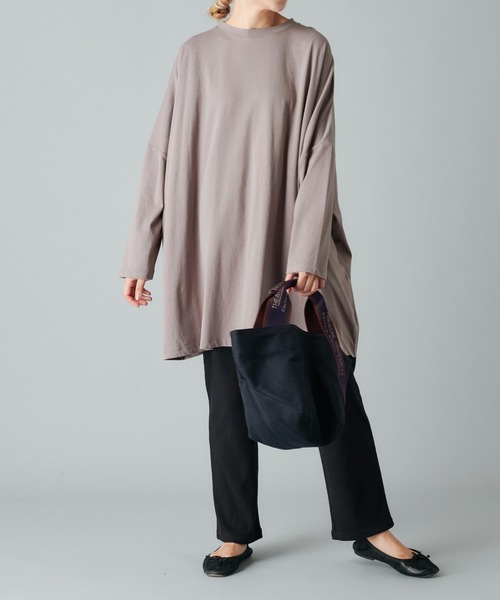 PUAL CE CIN（ピュアルセシン）の「ビッグプルオーバー（Tシャツ/カットソー・レディース・チャコールグレー/モカ/ライトベージュ・FREE）」の13枚目の写真