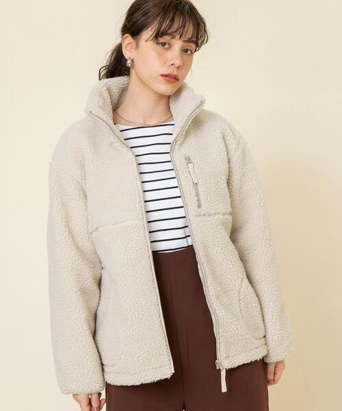 美品Curensologyボアスタンドジップブルゾン⭐︎ベージュ Curensology（カレンソロジー）の「ボアスタンドジップブルゾン