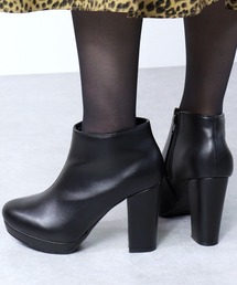 Liberty Doll / 10cmチャンキーヒール ストーム ショートブーティ 美脚ブーツ(9023)