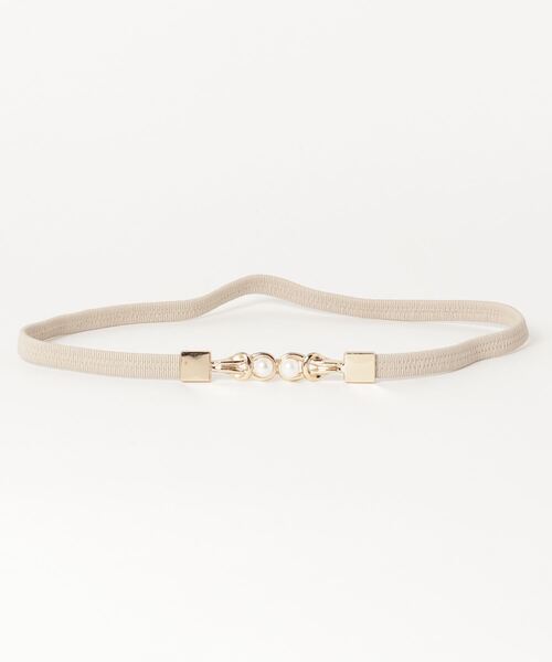 Burner（バーナー）の「【OKUOKU　0909】パール付きバックル　ゴム仕様　ベルト（ベルト・レディース・ダークブラウン/ブラック/ベージュ/ブラウン/レッド/ホワイト/ボルドー/グリーン/ネイビー/パープル/ダークグリーン・FREE）」の5枚目の写真