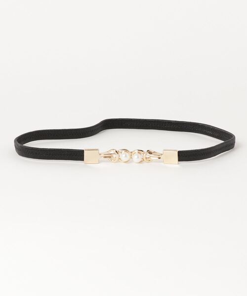 Burner（バーナー）の「【OKUOKU　0909】パール付きバックル　ゴム仕様　ベルト（ベルト・レディース・ダークブラウン/ブラック/ベージュ/ブラウン/レッド/ホワイト/ボルドー/グリーン/ネイビー/パープル/ダークグリーン・FREE）」の3枚目の写真