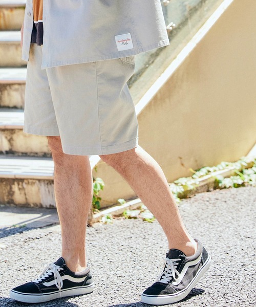 Mark Gonzales（マーク・ゴンザレス）の「【セットアップ】Mark Gonzales/マークゴンザレス MONO-MART別注 ピスネームCPO半袖シャツ レギュラカラーシャツ ＆ ロゴ刺繍シェフ ショートパンツ セットアップ ワンマイルウェア（セットアップ・メンズ・チャコールグレー/ベージュ/ネイビー/グレー/カーキ/インディゴブルー/ブルー/グリーン/アイボリー/モカ/グレー系その他・S/M/L）」の17枚目の写真