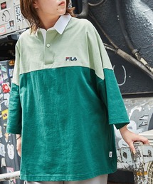 FILA/フィラ　ビッグシルエットワンポイント刺繍半袖ラガーシャツ