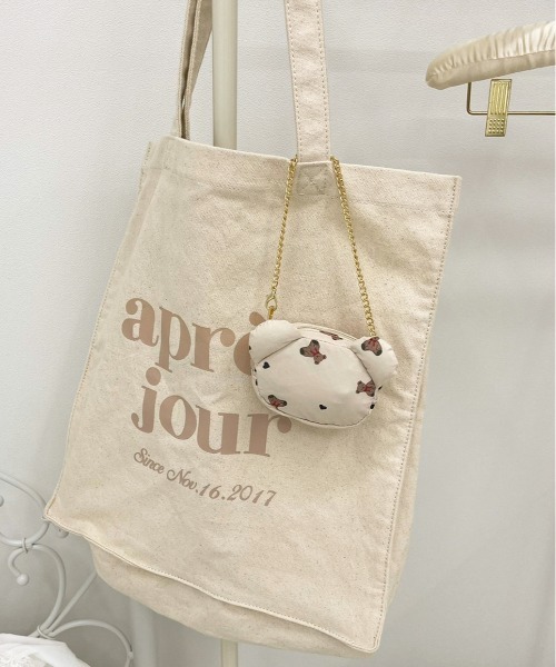apres jour（アプレジュール）の「ポーチ付きクマ柄エコバッグ【ZOZOTOWN限定アイテム】（エコバッグ/サブバッグ・レディース・ライトベージュ・フリー）」の6枚目の写真