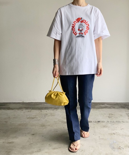 MOUNTAIN SMITH(マウンテンスミス)の「ST:MOUNTAIN SMITH MOUNTAINEER TEE S/S : マウンテンスミス 半袖Tシャツ(Tシャツ/カットソー・レディース・ホワイト/ブラック/ベージュ・S/M/L)」の1枚目の写真