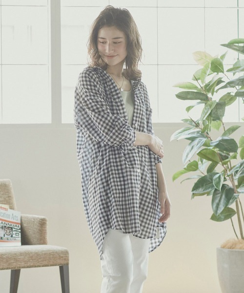 LIPSTAR - ギンガムチェックシャツ LIPSTAR LIPSTAR(リップスター)の「ギンガムチェックシアーシャツ」 - PARTE