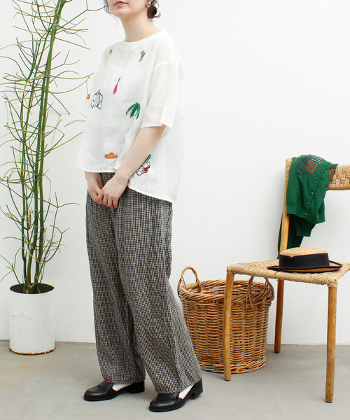 l'atelier du savon（アトリエドサボン）の「手仕事刺繍 ギンガム