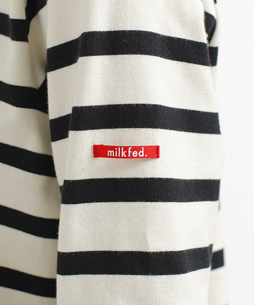 MILKFED.（ミルクフェド）の「STRIPE 2 WAY TOP　（トップス/カーディガン/2WAY/長袖/ボーダー）（Tシャツ/カットソー・レディース・ホワイト/アッシュ/ブルー・MEDIUM/SMALL）」の7枚目の写真