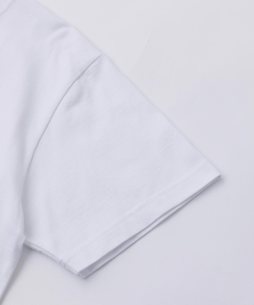 MILKFED.（ミルクフェド）の「S/S TEE EMBROIDERED BAR AND STENCIL/バックプリント 半袖Tシャツ（Tシャツ/カットソー・レディース・ライトパープル/ライトピンク/ベージュ/ネイビー/レッド/オフホワイト/グリーン/ホワイト/ライトブルー/ブラック・SMALL/MEDIUM）」の15枚目の写真