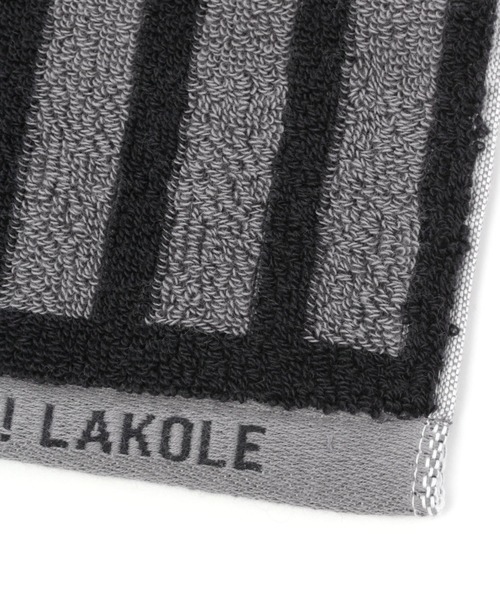 LAKOLE（ラコレ）の「今治産ハンドタオル[ボーダー]（ハンカチ/ハンドタオル・レディース・ホワイト/ブラック/グレー/ピンク/サンドグレー/ブルー・FREE）」の9枚目の写真