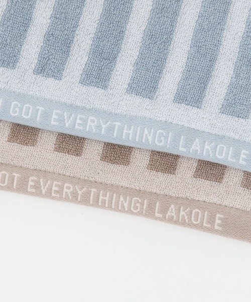 LAKOLE（ラコレ）の「今治産ハンドタオル[ボーダー]（ハンカチ/ハンドタオル・レディース・ホワイト/ブラック/グレー/ピンク/サンドグレー/ブルー・FREE）」の19枚目の写真
