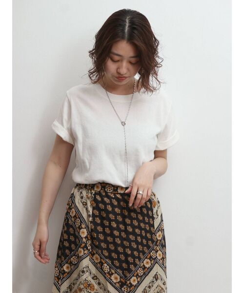 Ungrid(アングリッド)の「オーガニックコットンTee(Tシャツ/カットソー・レディース・ブラック/オフホワイト/モカ・FREE)」の6枚目の写真