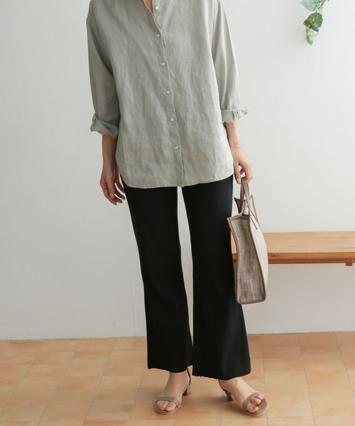 URBAN RESEARCH DOORS（アーバンリサーチドアーズ）の「テレコリブパンツ（その他パンツ・レディース・ベージュ/ブラック・ONE）」の2枚目の写真