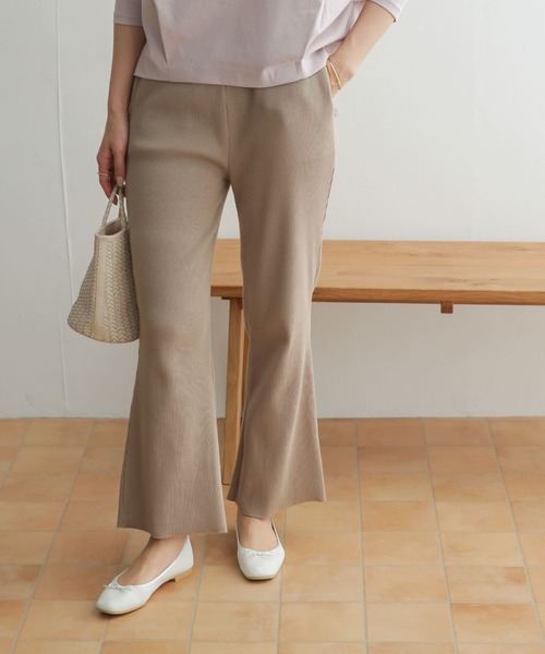 URBAN RESEARCH DOORS（アーバンリサーチドアーズ）の「テレコリブパンツ（その他パンツ・レディース・ベージュ/ブラック・ONE）」の10枚目の写真