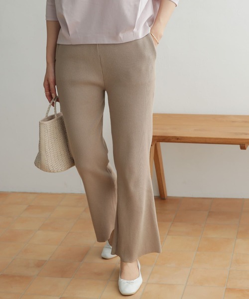 URBAN RESEARCH DOORS（アーバンリサーチドアーズ）の「テレコリブパンツ（その他パンツ・レディース・ベージュ/ブラック・ONE）」の11枚目の写真