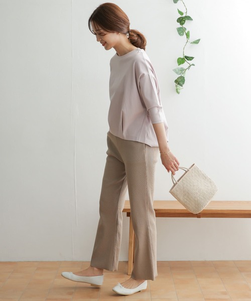 URBAN RESEARCH DOORS（アーバンリサーチドアーズ）の「テレコリブパンツ（その他パンツ・レディース・ベージュ/ブラック・ONE）」の13枚目の写真